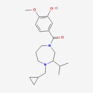 molecular formula C20H30N2O3 B5437409 5-{[4-(cyclopropylmethyl)-3-isopropyl-1,4-diazepan-1-yl]carbonyl}-2-methoxyphenol 