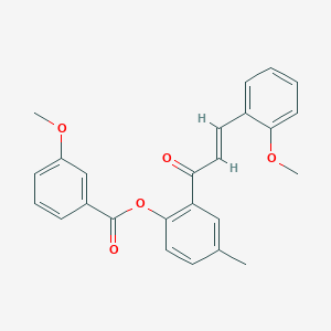 molecular formula C25H22O5 B5437418 2-[3-(2-methoxyphenyl)acryloyl]-4-methylphenyl 3-methoxybenzoate 