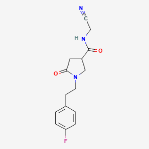 molecular formula C15H16FN3O2 B5437432 N-(cyanomethyl)-1-[2-(4-fluorophenyl)ethyl]-5-oxopyrrolidine-3-carboxamide 