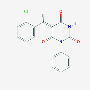 molecular formula C17H11ClN2O3 B5437455 5-(2-chlorobenzylidene)-1-phenyl-2,4,6(1H,3H,5H)-pyrimidinetrione 