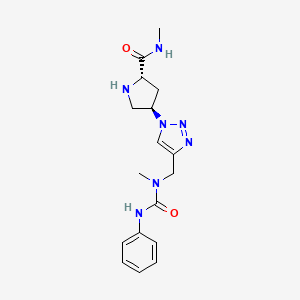 molecular formula C17H23N7O2 B5437488 (4R)-4-(4-{[(anilinocarbonyl)(methyl)amino]methyl}-1H-1,2,3-triazol-1-yl)-N-methyl-L-prolinamide hydrochloride 