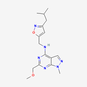 molecular formula C16H22N6O2 B5437499 N-[(3-isobutyl-5-isoxazolyl)methyl]-6-(methoxymethyl)-1-methyl-1H-pyrazolo[3,4-d]pyrimidin-4-amine 