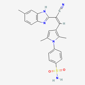 4-{3-[2-cyano-2-(5-methyl-1H-benzimidazol-2-yl)vinyl]-2,5-dimethyl-1H-pyrrol-1-yl}benzenesulfonamide