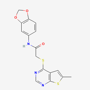 N-1,3-benzodioxol-5-yl-2-[(6-methylthieno[2,3-d]pyrimidin-4-yl)thio]acetamide