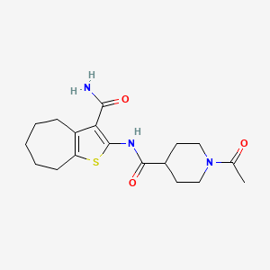 1-acetyl-N-[3-(aminocarbonyl)-5,6,7,8-tetrahydro-4H-cyclohepta[b]thien-2-yl]-4-piperidinecarboxamide