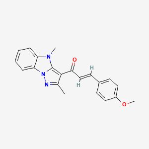 molecular formula C21H19N3O2 B5437613 1-(2,4-dimethyl-4H-pyrazolo[1,5-a]benzimidazol-3-yl)-3-(4-methoxyphenyl)-2-propen-1-one 