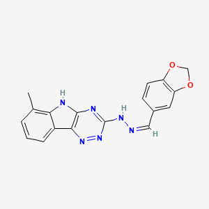 molecular formula C18H14N6O2 B5437626 1,3-benzodioxole-5-carbaldehyde (6-methyl-5H-[1,2,4]triazino[5,6-b]indol-3-yl)hydrazone 