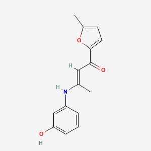 molecular formula C15H15NO3 B5437653 3-[(3-hydroxyphenyl)amino]-1-(5-methyl-2-furyl)-2-buten-1-one 