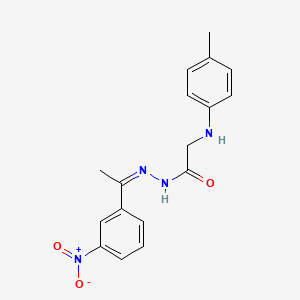 molecular formula C17H18N4O3 B5437685 2-[(4-methylphenyl)amino]-N'-[1-(3-nitrophenyl)ethylidene]acetohydrazide 