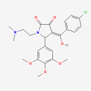 molecular formula C24H27ClN2O6 B5437695 4-(4-chlorobenzoyl)-1-[2-(dimethylamino)ethyl]-3-hydroxy-5-(3,4,5-trimethoxyphenyl)-1,5-dihydro-2H-pyrrol-2-one 