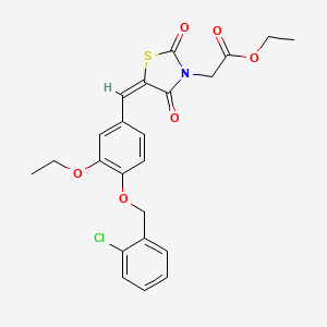 ethyl (5-{4-[(2-chlorobenzyl)oxy]-3-ethoxybenzylidene}-2,4-dioxo-1,3-thiazolidin-3-yl)acetate