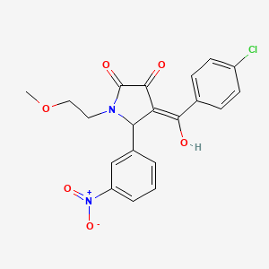 molecular formula C20H17ClN2O6 B5437755 4-(4-chlorobenzoyl)-3-hydroxy-1-(2-methoxyethyl)-5-(3-nitrophenyl)-1,5-dihydro-2H-pyrrol-2-one 