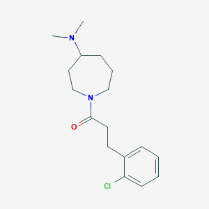 molecular formula C17H25ClN2O B5437759 1-[3-(2-chlorophenyl)propanoyl]-N,N-dimethyl-4-azepanamine 