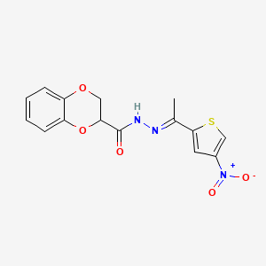 N'-[1-(4-nitro-2-thienyl)ethylidene]-2,3-dihydro-1,4-benzodioxine-2-carbohydrazide