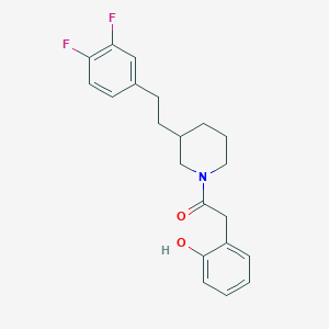 molecular formula C21H23F2NO2 B5437774 2-(2-{3-[2-(3,4-difluorophenyl)ethyl]-1-piperidinyl}-2-oxoethyl)phenol 