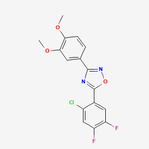 molecular formula C16H11ClF2N2O3 B5437782 5-(2-chloro-4,5-difluorophenyl)-3-(3,4-dimethoxyphenyl)-1,2,4-oxadiazole 