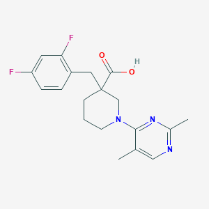 3-(2,4-difluorobenzyl)-1-(2,5-dimethylpyrimidin-4-yl)piperidine-3-carboxylic acid