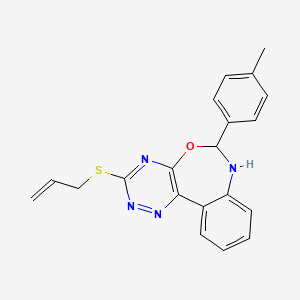 molecular formula C20H18N4OS B5437808 3-(allylthio)-6-(4-methylphenyl)-6,7-dihydro[1,2,4]triazino[5,6-d][3,1]benzoxazepine 