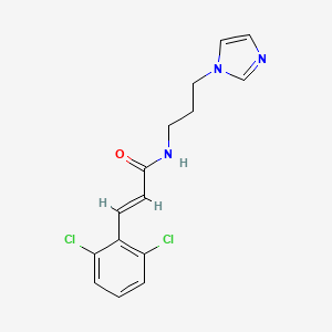 molecular formula C15H15Cl2N3O B5437842 3-(2,6-dichlorophenyl)-N-[3-(1H-imidazol-1-yl)propyl]acrylamide 