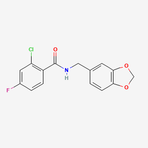 N-(1,3-benzodioxol-5-ylmethyl)-2-chloro-4-fluorobenzamide