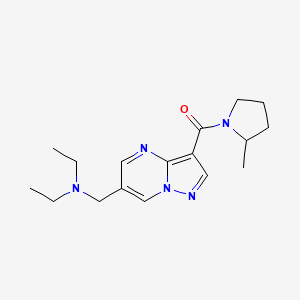 molecular formula C17H25N5O B5437879 N-ethyl-N-({3-[(2-methylpyrrolidin-1-yl)carbonyl]pyrazolo[1,5-a]pyrimidin-6-yl}methyl)ethanamine 