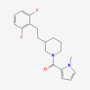 molecular formula C19H22F2N2O B5437896 3-[2-(2,6-difluorophenyl)ethyl]-1-[(1-methyl-1H-pyrrol-2-yl)carbonyl]piperidine 