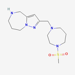 molecular formula C14H25N5O2S B5437914 2-{[4-(methylsulfonyl)-1,4-diazepan-1-yl]methyl}-5,6,7,8-tetrahydro-4H-pyrazolo[1,5-a][1,4]diazepine dihydrochloride 