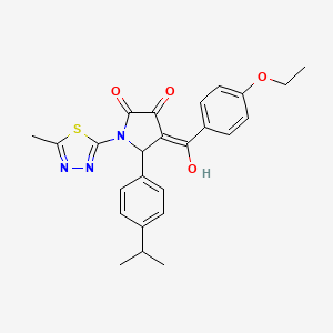 molecular formula C25H25N3O4S B5437920 4-(4-ethoxybenzoyl)-3-hydroxy-5-(4-isopropylphenyl)-1-(5-methyl-1,3,4-thiadiazol-2-yl)-1,5-dihydro-2H-pyrrol-2-one 