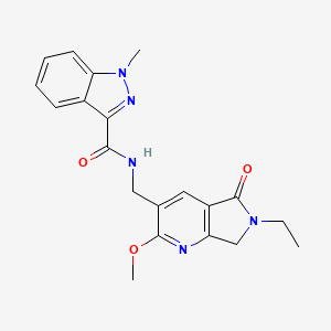 N-[(6-ethyl-2-methoxy-5-oxo-6,7-dihydro-5H-pyrrolo[3,4-b]pyridin-3-yl)methyl]-1-methyl-1H-indazole-3-carboxamide