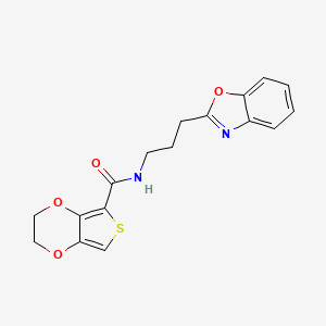 molecular formula C17H16N2O4S B5438012 N-[3-(1,3-benzoxazol-2-yl)propyl]-2,3-dihydrothieno[3,4-b][1,4]dioxine-5-carboxamide 