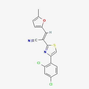 2-[4-(2,4-dichlorophenyl)-1,3-thiazol-2-yl]-3-(5-methyl-2-furyl)acrylonitrile