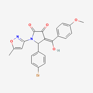 molecular formula C22H17BrN2O5 B5438052 5-(4-bromophenyl)-3-hydroxy-4-(4-methoxybenzoyl)-1-(5-methyl-3-isoxazolyl)-1,5-dihydro-2H-pyrrol-2-one 