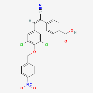 4-(1-cyano-2-{3,5-dichloro-4-[(4-nitrobenzyl)oxy]phenyl}vinyl)benzoic acid