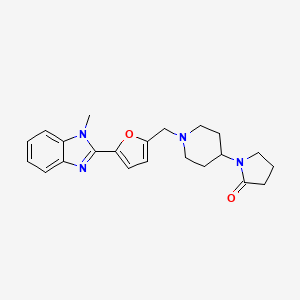 molecular formula C22H26N4O2 B5438115 1-(1-{[5-(1-methyl-1H-benzimidazol-2-yl)-2-furyl]methyl}piperidin-4-yl)pyrrolidin-2-one 