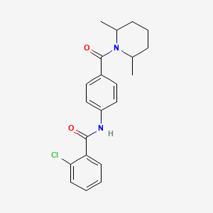 2-chloro-N-{4-[(2,6-dimethyl-1-piperidinyl)carbonyl]phenyl}benzamide