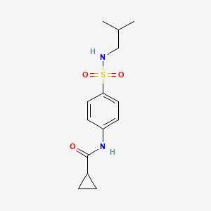 molecular formula C14H20N2O3S B5438153 N-{4-[(isobutylamino)sulfonyl]phenyl}cyclopropanecarboxamide 