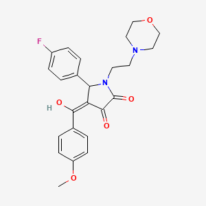 molecular formula C24H25FN2O5 B5438167 5-(4-fluorophenyl)-3-hydroxy-4-(4-methoxybenzoyl)-1-[2-(4-morpholinyl)ethyl]-1,5-dihydro-2H-pyrrol-2-one 