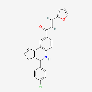 1-[4-(4-chlorophenyl)-3a,4,5,9b-tetrahydro-3H-cyclopenta[c]quinolin-8-yl]-3-(2-furyl)-2-propen-1-one