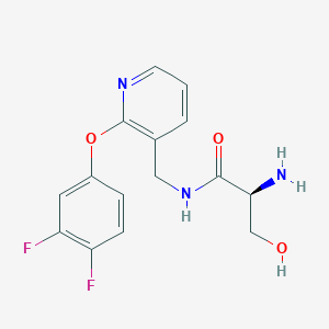 molecular formula C15H15F2N3O3 B5438188 N~1~-{[2-(3,4-difluorophenoxy)pyridin-3-yl]methyl}-L-serinamide 