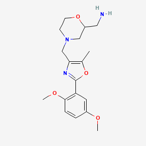 1-(4-{[2-(2,5-dimethoxyphenyl)-5-methyl-1,3-oxazol-4-yl]methyl}morpholin-2-yl)methanamine