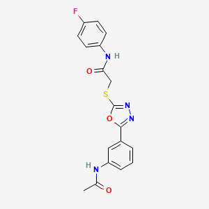 2-({5-[3-(acetylamino)phenyl]-1,3,4-oxadiazol-2-yl}thio)-N-(4-fluorophenyl)acetamide