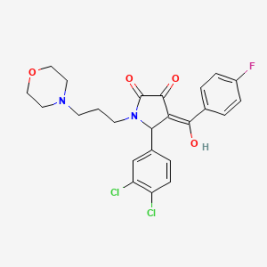 molecular formula C24H23Cl2FN2O4 B5438218 5-(3,4-dichlorophenyl)-4-(4-fluorobenzoyl)-3-hydroxy-1-[3-(4-morpholinyl)propyl]-1,5-dihydro-2H-pyrrol-2-one 