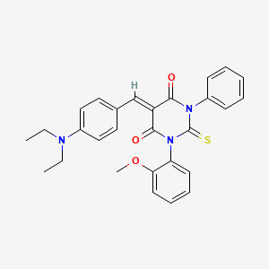 5-[4-(diethylamino)benzylidene]-1-(2-methoxyphenyl)-3-phenyl-2-thioxodihydro-4,6(1H,5H)-pyrimidinedione