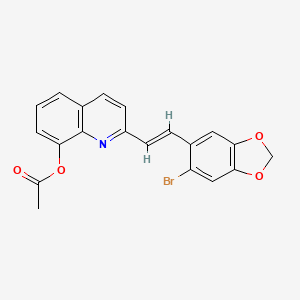 2-[2-(6-bromo-1,3-benzodioxol-5-yl)vinyl]-8-quinolinyl acetate