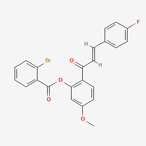 molecular formula C23H16BrFO4 B5438346 2-[3-(4-fluorophenyl)acryloyl]-5-methoxyphenyl 2-bromobenzoate 