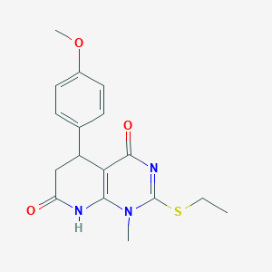 molecular formula C17H19N3O3S B5438380 2-(ethylthio)-5-(4-methoxyphenyl)-1-methyl-5,8-dihydropyrido[2,3-d]pyrimidine-4,7(1H,6H)-dione 