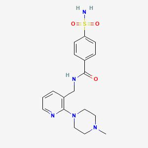 molecular formula C18H23N5O3S B5438386 4-(aminosulfonyl)-N-{[2-(4-methylpiperazin-1-yl)pyridin-3-yl]methyl}benzamide 