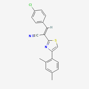 3-(4-chlorophenyl)-2-[4-(2,4-dimethylphenyl)-1,3-thiazol-2-yl]acrylonitrile