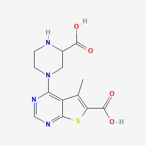 4-(3-carboxypiperazin-1-yl)-5-methylthieno[2,3-d]pyrimidine-6-carboxylic acid