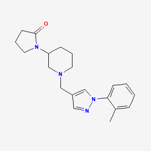 molecular formula C20H26N4O B5438396 1-(1-{[1-(2-methylphenyl)-1H-pyrazol-4-yl]methyl}piperidin-3-yl)pyrrolidin-2-one 